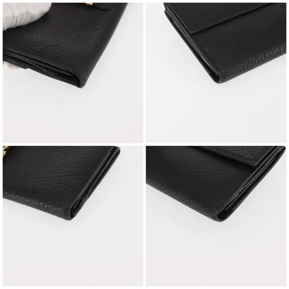 GUCCI New Jackie Long Wallet Leather Black Gold - Picture 16 of 16